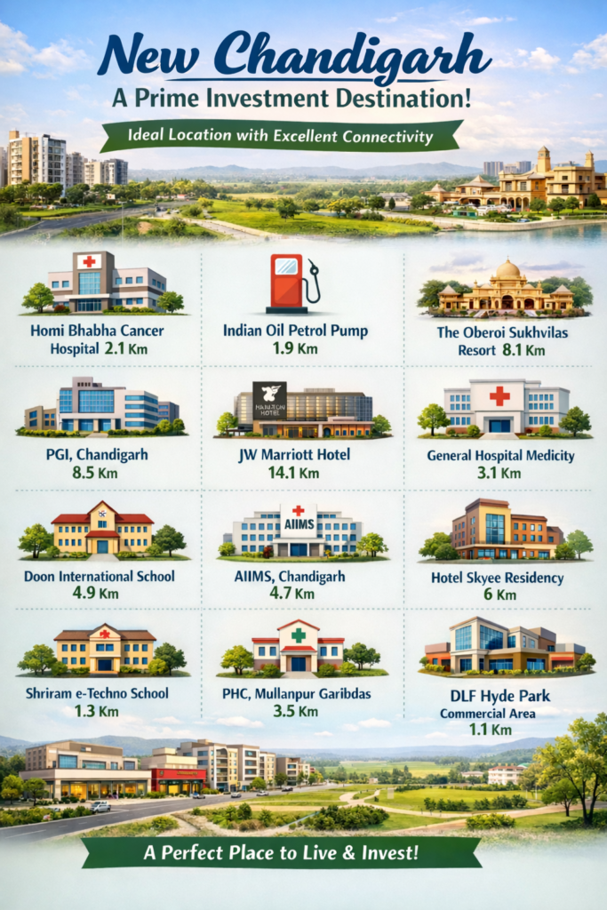 location advantage of Dlf New Chandigarh